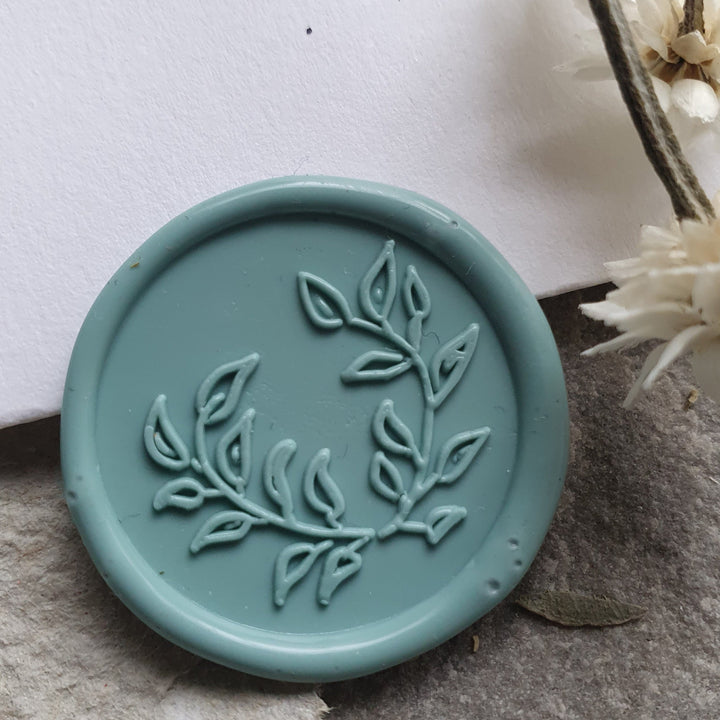 Foliage  Wreath Self - Adhesive Wax Seals - Various Colours - THE LITTLE BLUE BRUSH  