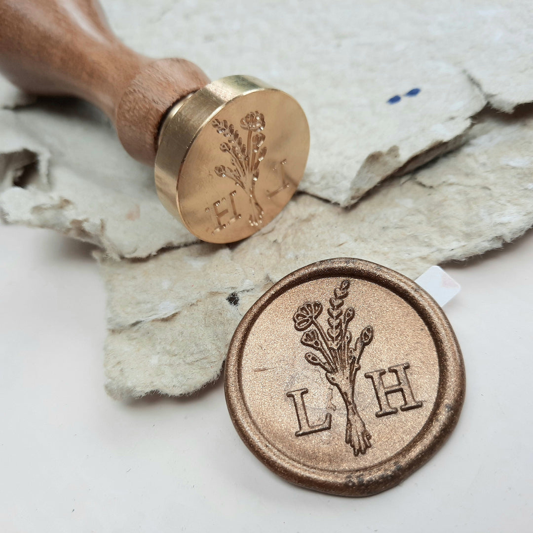 25mm 'Bouquet' Monogram - Wax Seals - THE LITTLE BLUE BRUSH  