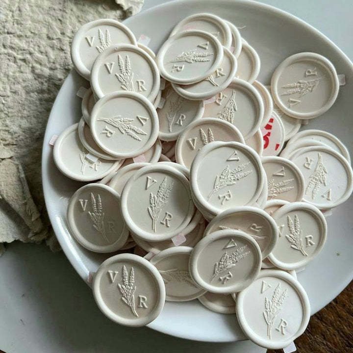 25mm 'Lavender Fields' Monogram - Wax Seals - THE LITTLE BLUE BRUSH  