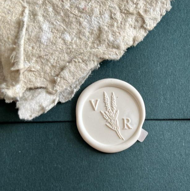 25mm 'Lavender Fields' Monogram - Wax Seals - THE LITTLE BLUE BRUSH  