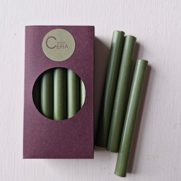 10 Pack of 11mm Sealing Wax - Olive Green Colour