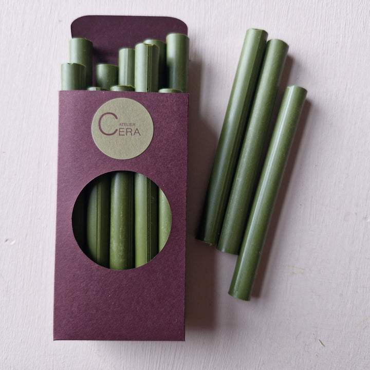 10 Pack of 11mm Sealing Wax - Olive Green Colour