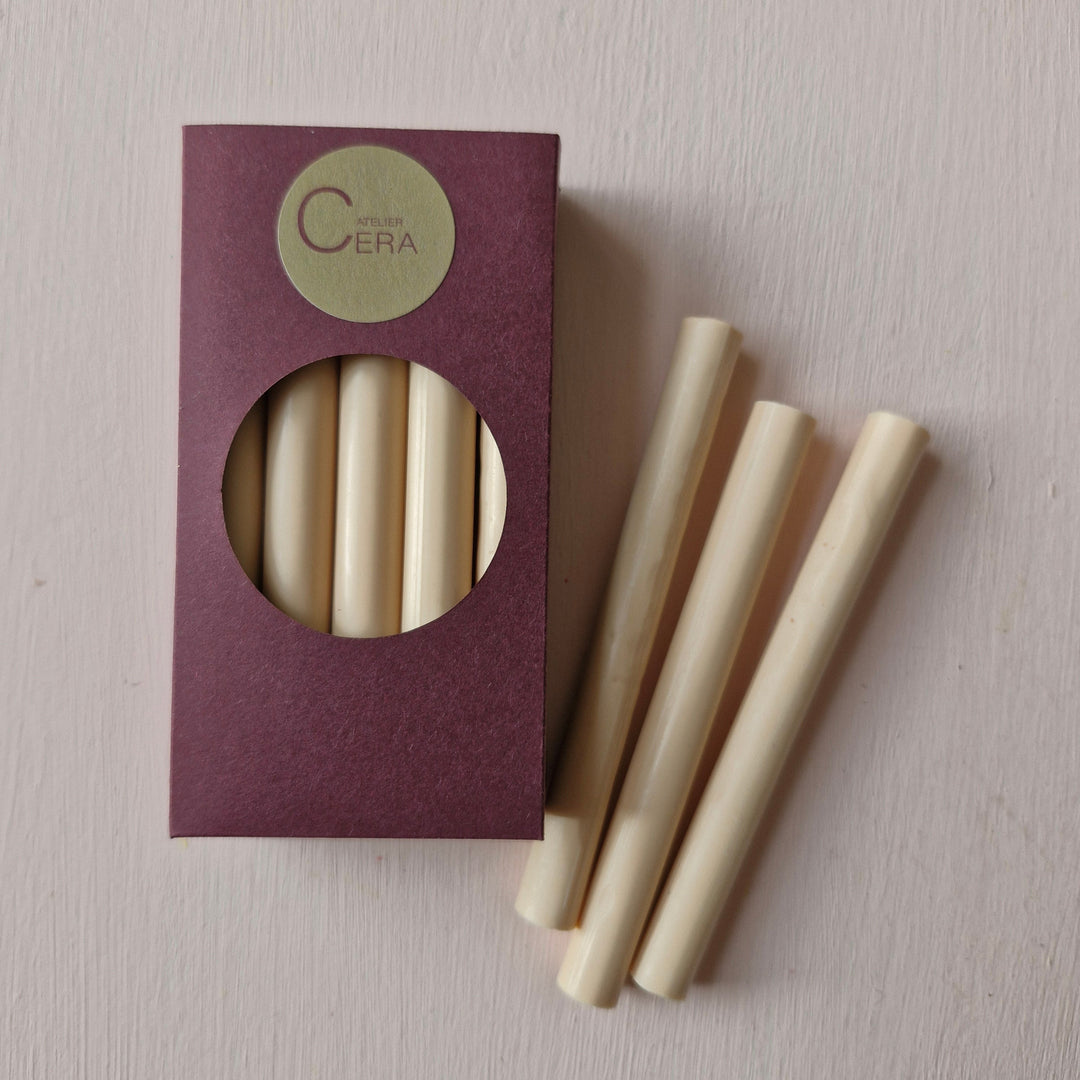 Pack of 10 Soft Peach Sealing Wax Sticks, 11mm handmade for wax seals. Ideal for weddings or branding, compatible with standard glue guns.